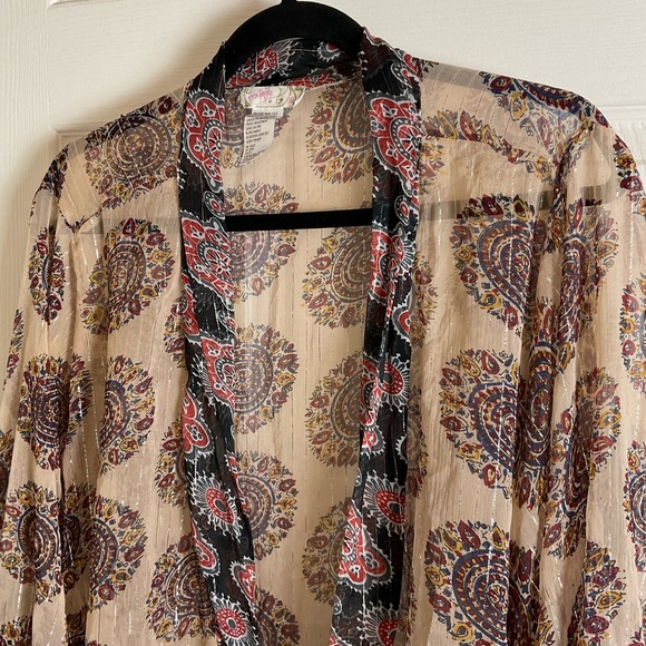 Free People Kantha Shimmer Tie Kimono in Desert Rose | REVOLVE - Picture 5 of 12